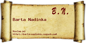 Barta Nadinka névjegykártya